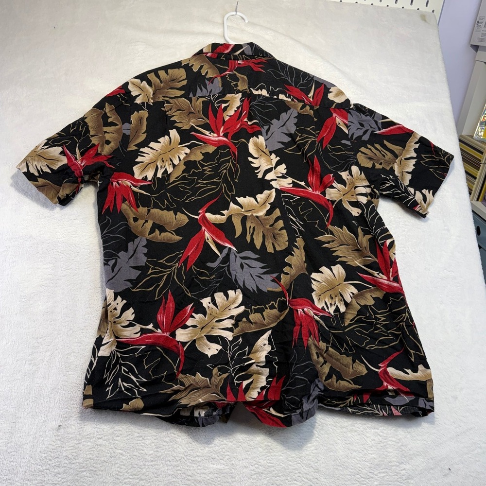 Hawaii Blues Size XL Black Tropical Hawaiian Shirt Floral Resort - Picture 6 of 6
